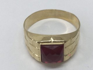 sello oro 18k con piedra con circonita
