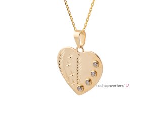 cadena oro 18k con piedra con circonita 23cm