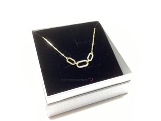 collar oro 18k con piedra con circonita 22cm