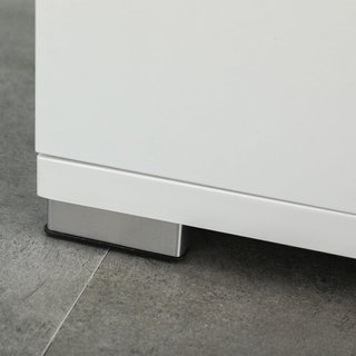 Mueble de Baño Moderno Con 2 Armarios Con Puertas Y 2 Estantes Abiertos, en Aglomerado, 80X33.5X190 Cm, Blanco