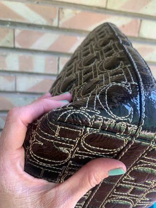 Bolso Tote Carolina Herrera Charol Marrón