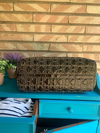Bolso Tote Carolina Herrera Charol Marrón