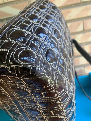 Bolso Tote Carolina Herrera Charol Marrón