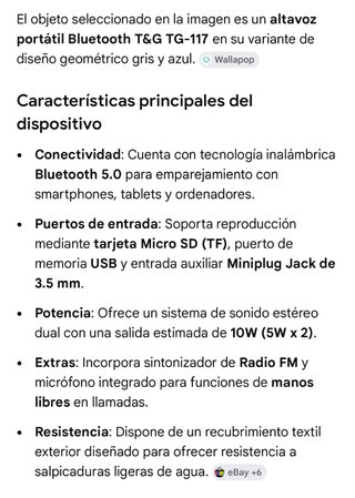 Altavoz Portátil T&G TG-117 Bluetooth