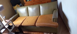 REGALO Sofá vintage piel verde