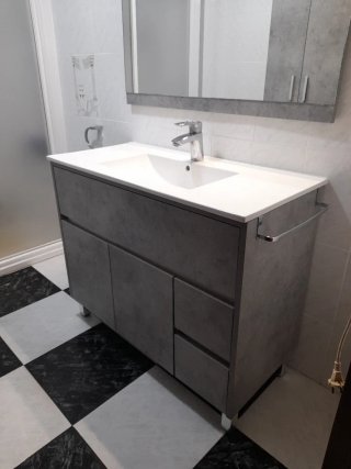 Espejo 1×80cm Mueble con lavabo 101×84cm Armario