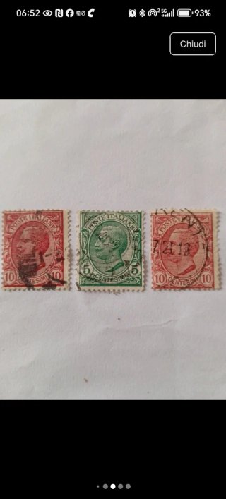 3 Francobolli Regno Italia Inizio '900