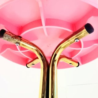 Taburete Vintage Metal Rosa Dorado