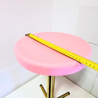 Taburete Vintage Metal Rosa Dorado