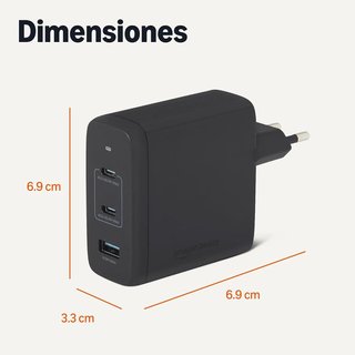 Cargador Amazon Basics GaN 120W 3 Puertos
