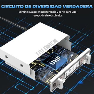 Talomen K120 2 Micrófono Inalámbrico UHF 120m