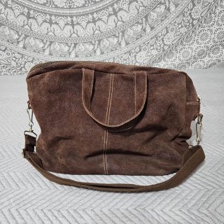 Bolsos Vintage Piel Marrón y Plateado