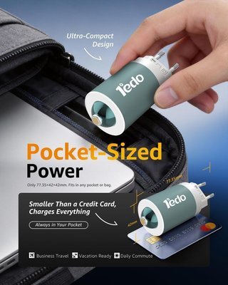 1°EDO Cargador 65W Magnético Rotativo Azul