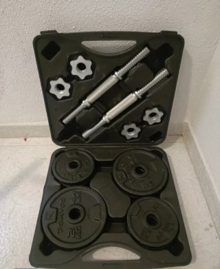Banco musculación con discos