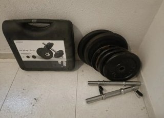 Banco musculación con discos