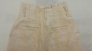 Pantalones Zara Beige Pierna Ancha Tiro Alto
