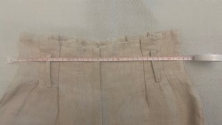 Pantalones Zara Beige Pierna Ancha Tiro Alto