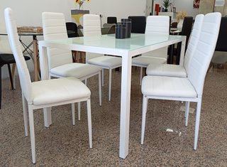 ·Mesa ·Comedor + "6 Sillas" ·Blancas. ¡ECONÓMICA!