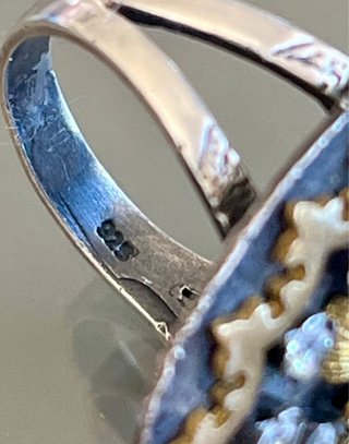 Anello Argento 925 Vittoriano Oro Zirconi