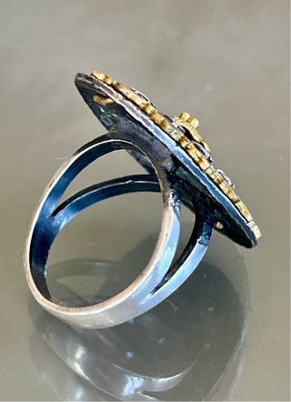 Anello Argento 925 Vittoriano Oro Zirconi