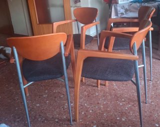 Lote 4 sedie da pranzo con braccioli imbottite NUOVE