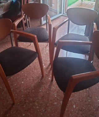 Lote 4 sedie da pranzo con braccioli imbottite NUOVE