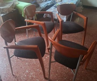 Lote 4 sedie da pranzo con braccioli imbottite NUOVE