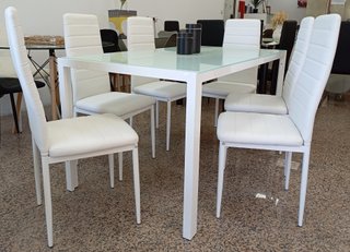 ·Mesa ·Comedor + "6 Sillas" ·Blancas. ¡ECONÓMICA!