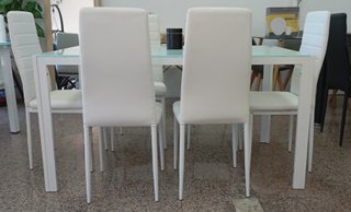 ·Mesa ·Comedor + "6 Sillas" ·Blancas. ¡ECONÓMICA!