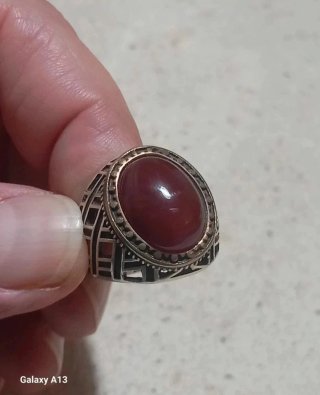 Anello Argento Corniola Ovale 19mm