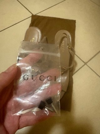 Sandali Gucci tacco alto Tg 35.5 Nocciola Pelle