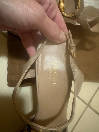Sandali Gucci tacco alto Tg 35.5 Nocciola Pelle
