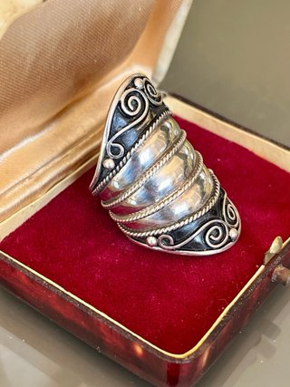Anello Grande Argento 950 Vintage