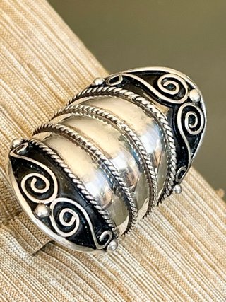 Anello Grande Argento 950 Vintage