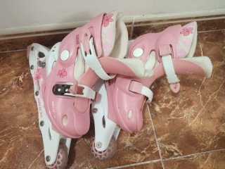 Patines en línea rosas para niña