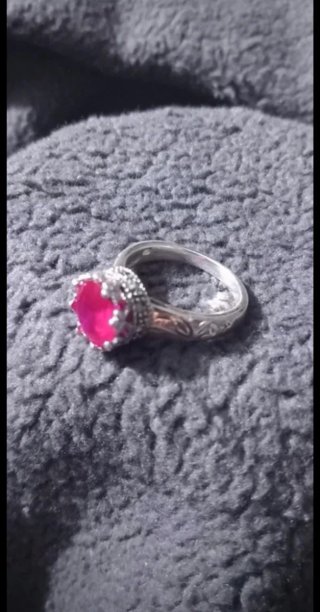 Anello Argento Pietra Rubino 18.5 mm