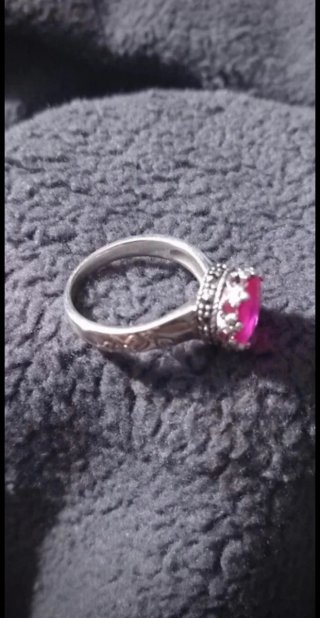 Anello Argento Pietra Rubino 18.5 mm