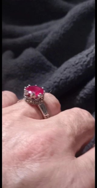 Anello Argento Pietra Rubino 18.5 mm
