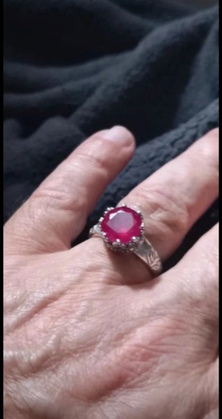 Anello Argento Pietra Rubino 18.5 mm