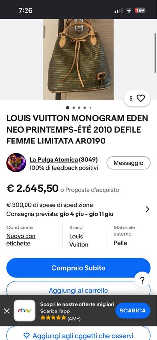 Louis Vuitton Eden Noe Kaki Edición Limitada