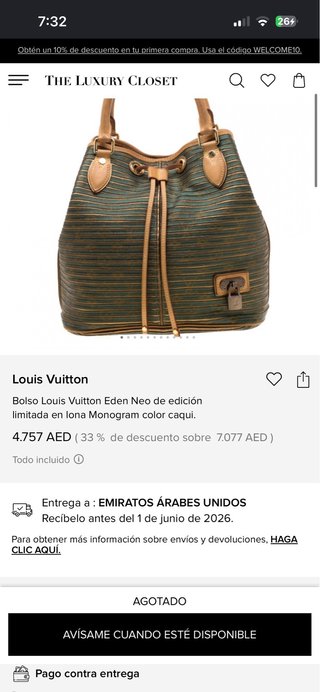 Louis Vuitton Eden Noe Kaki Edición Limitada