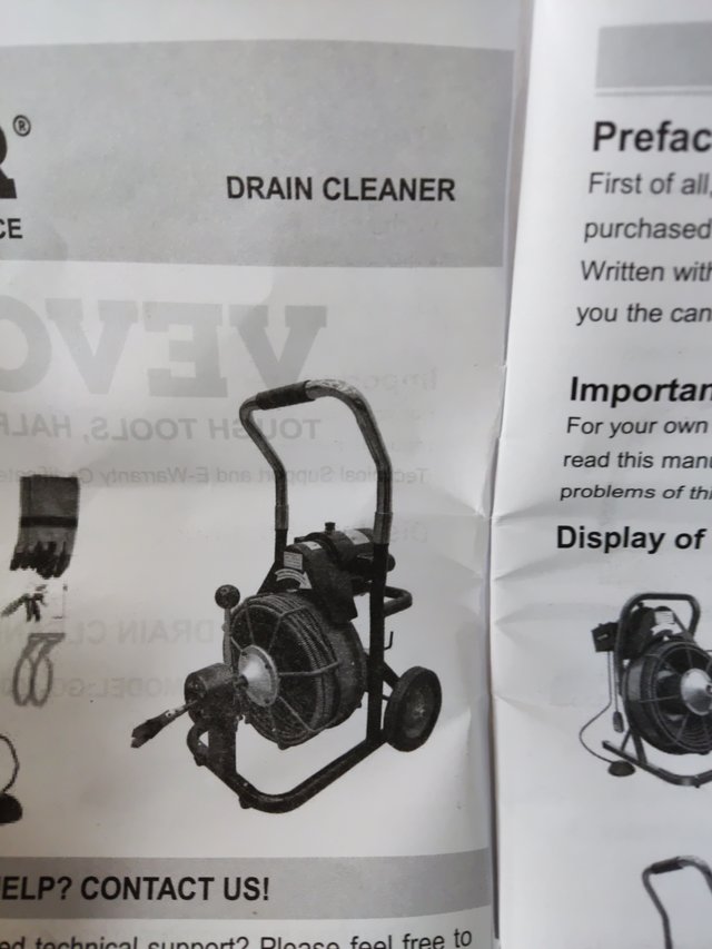 Desatascador Eléctrico VEVOR Limpiador Drenajes