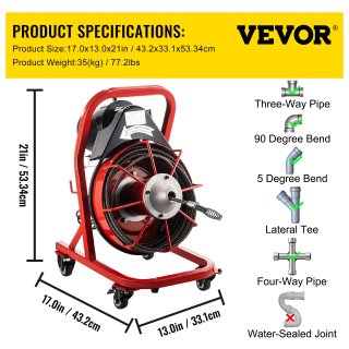 Desatascador Eléctrico VEVOR