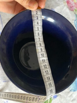 Macetero porcelana azul y oro pájaros