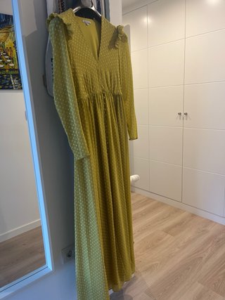 Vestido Bruna mostaza elegante talla XS