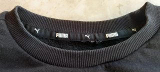 Felpa Puma nera con stampa oro