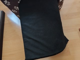 Caseta para perro de tela con huellas