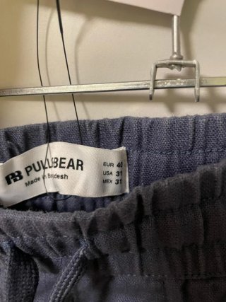 Pantalón Pull&Bear Lino Azul Talla 40