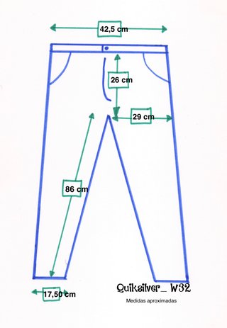 Quiksilver. Pantalón vaquero azul. W32