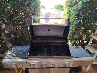 barbacoa gas outsunny negra